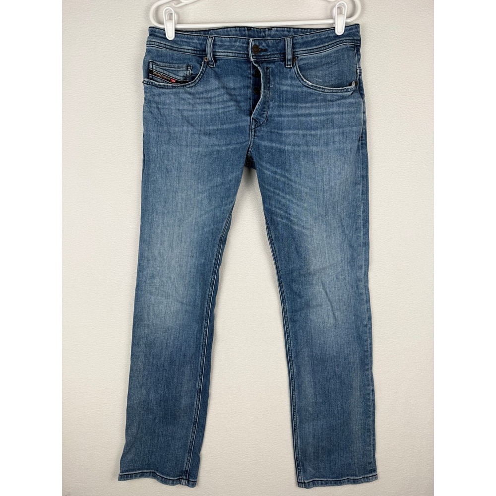 Diesel Safado-X Jeans Mens 33x30 Blue Slim Straight Leg Button Fly Stretch RM066